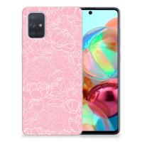 Samsung Galaxy A71 | TPU Case | White Flowers