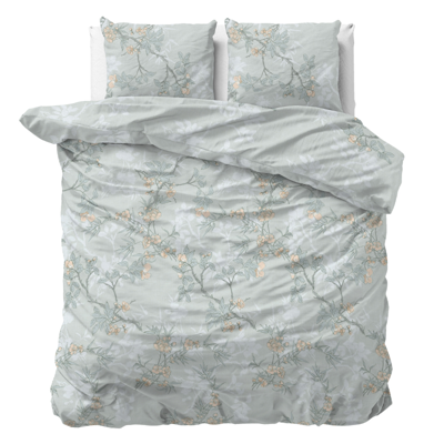 Dekbedovertrek Blossom - Lits-Jumeaux (240x220 Cm) - Taupe Microvezel - Natuur - Sleeptime - Dekbed-Discounter.nl