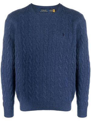 Polo Ralph Lauren pull en maille torsadée - Bleu