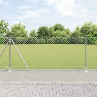 VidaXL Afrasteringspaal zilver 10 x 1 m (40 x 40 mm gaas) staal