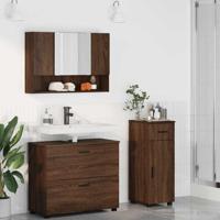 Badkamermeubelset 3 pcs bruin eikenkleur 76,5 x 35 x 64 cm