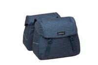 Newlooxs Joli double fietstas - waterafstotend, reflecterend, nomi print, zwart/blauw/groen