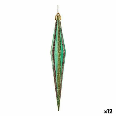 Kerst Decoratie Set Uitgerekt Groen Gouden 3 x 8,5 x 19 cm (12 Stuks)