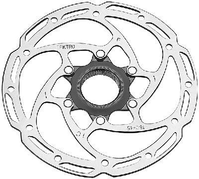 Tektro remschijf tr180-45 ø180x2,3mm centerlock zilver