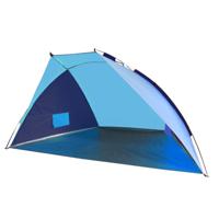 Beachshelter strandtent/windscherm - blauw - 270 x 120 cm - met UV-bescherming