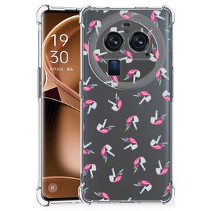 Doorzichtige Silicone Hoesje voor OPPO Find X6 Pro Unicorns