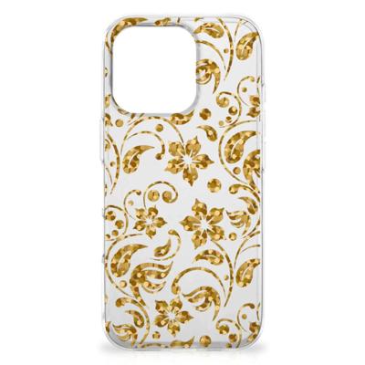 iPhone 16 Pro Max | TPU Case | Gouden Bloemen