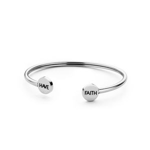 Key Moments 8KM-B00477 Bangle met tekst Have faith, one-size zilverkleurig