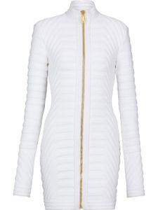 Balmain robe matelassée à fermeture zippée - Blanc