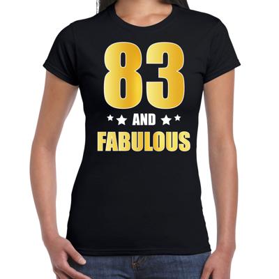 83 jaar and fabulous tekst - verjaardag cadeau t-shirt - zwart - voor dames 83 jaar and fabulous tekst - verjaardag cadeau t-shirt - zwart - voor dames