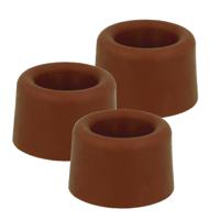 AMIG Deurstopper/deurbuffer - 6x - D40mm - inclusief schroeven - rubber - bruin