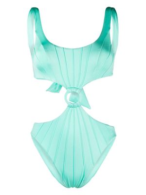 Noire Swimwear maillot de bain à découpes - Bleu