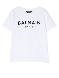 Balmain Kids t-shirt à logo floqué - Blanc