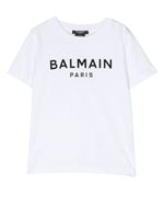 Balmain Kids t-shirt à logo floqué - Blanc