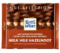 Ritter sport melk hele hazelnoot tablet 100gr