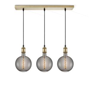 Hanglamp vintage - 3 LED lamp G180 - dimbaar E27 rook