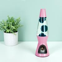 Waxinelicht lavalamp - Roze met groene lava