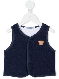 familiar gilet à broderie ourson - Bleu