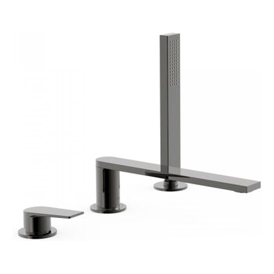 Badrand kraan Tres Project | Inbouw | Mengkraan | 2-weg | Rond | Zwart metallic