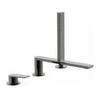Badrand kraan Tres Project | Inbouw | Mengkraan | 2-weg | Rond | Zwart metallic