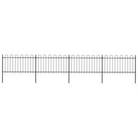 Tuinhek met ronde bovenkant 6,8x1 m staal zwart