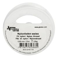 Nylon hobby draad wit 0.8 mm x 25 meter   -