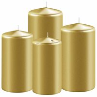 4x stuks gouden stompkaarsen 8-10-12-15 cm - thumbnail