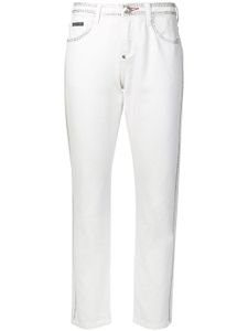 Philipp Plein jean slim à détails de cristaux - Blanc