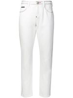 Philipp Plein jean slim à détails de cristaux - Blanc