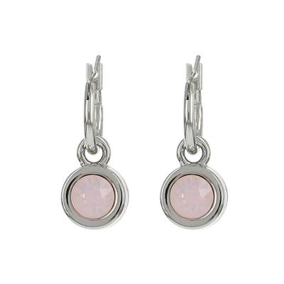 Biba Hang Oorbellen met Swarovski Steentje Rose W. Opal