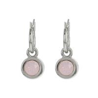 Biba Hang Oorbellen met Swarovski Steentje Rose W. Opal