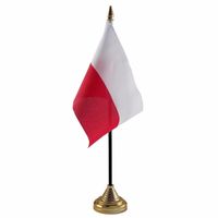 Polen tafelvlaggetje 10 x 15 cm met standaard - thumbnail