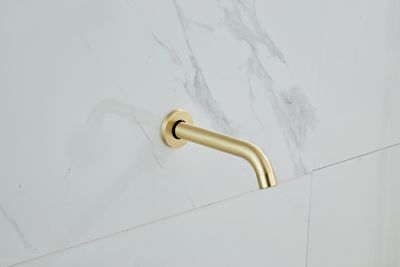 Saniclear Brass uitloop 21 cm geborsteld messing mat goud