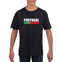 Zwart Portugal supporter t-shirt voor kinderen - thumbnail