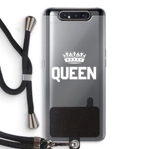 Queen zwart: Samsung Galaxy A80 Transparant Hoesje met koord