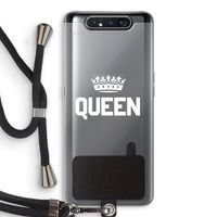 Queen zwart: Samsung Galaxy A80 Transparant Hoesje met koord