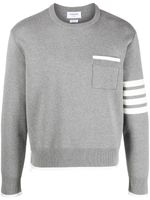 Thom Browne pull à détails 4 bandes signature - Gris