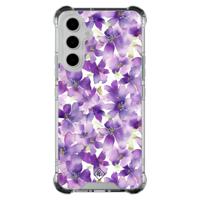 Samsung Galaxy A54 shockproof hoesje - Floral violet