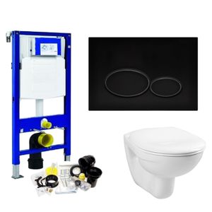 Geberit UP320 Toiletset Compleet | Inbouwreservoir | Wandcloset Basic Smart wit | Met drukplaat | SET01