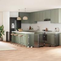 Hondenhek inklapbaar 6 panelen 480 cm populierenhout zwart