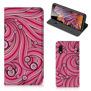 Samsung Xcover Pro Bookcase Swirl Pink