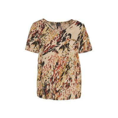 VERO MODA top VMOLINA met all over print beige VERO MODA top VMOLINA met all over print beige