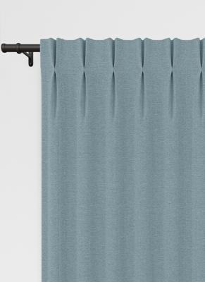 Staba gordijn - Scandi Blue met Dubbele plooi