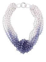 Emporio Armani collier multi-rangs à perles - Gris