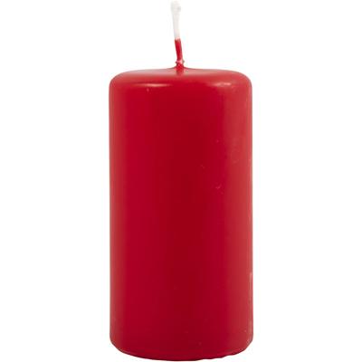 Creativ Company Kaarsen, h: 100 mm, d 50 mm, rood, 12 stuk/ 1 doos
