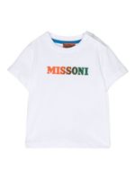 Missoni Kids t-shirt en jersey mélangé à logo imprimé - Blanc - thumbnail