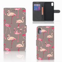 Apple iPhone Xs Max Telefoonhoesje met Pasjes Flamingo