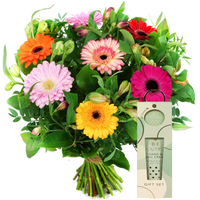 Gerbera boeket bont + Handcreme