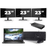 Dell Latitude 7400 - Intel Core i5-8e Generatie - 14 inch - 16GB RAM - 256GB SSD - Windows 11 + 3x 23 inch Monitor