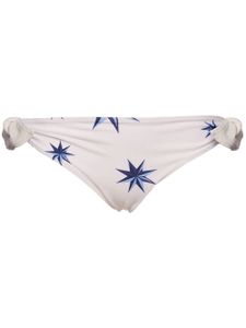 La DoubleJ culotte imprimée à détail noué - Blanc